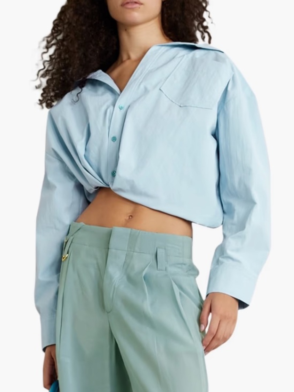 Jacquemus Cropped Blue Blouse